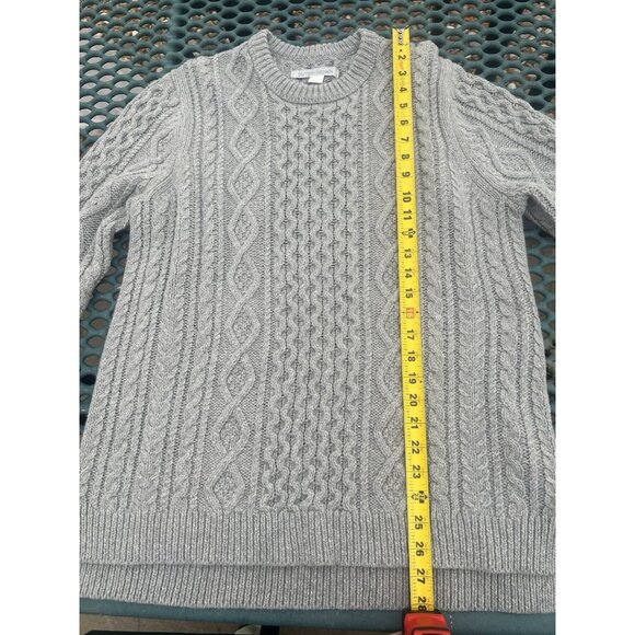 Outerknown gray cable knit crewneck sweater L wool cotton gorpcore outdoor - Picture 6 of 8